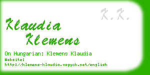 klaudia klemens business card